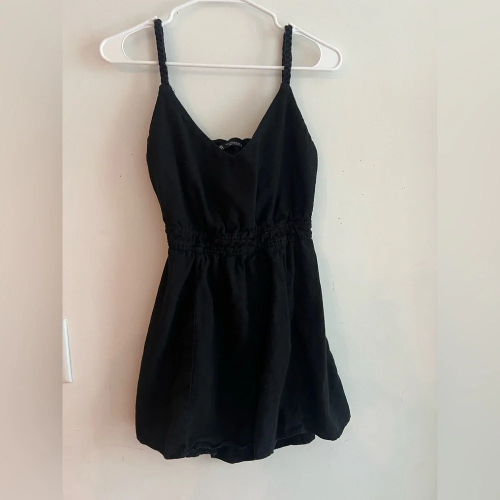 Zara Women’s Black Linen Sleeveless Romper Size XS